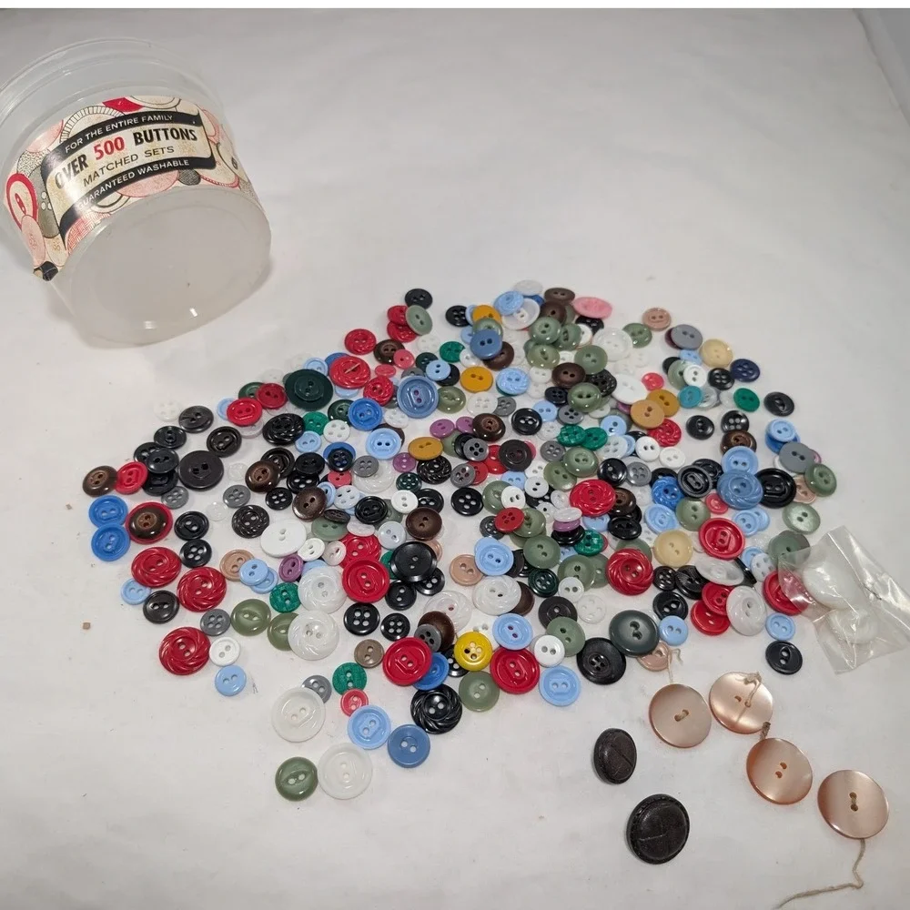Vintage Bulk Button Lot Assorted Matched Sets Multi Color Sewing Crafts